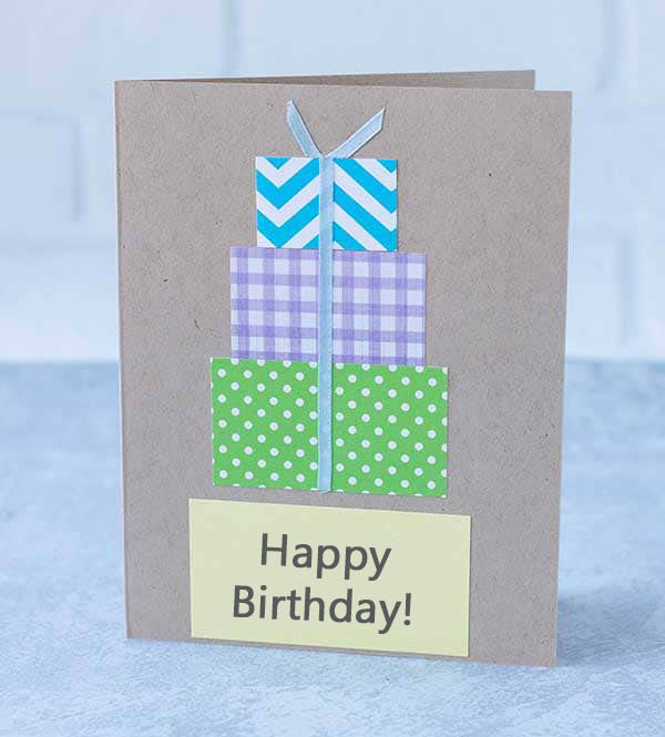 Greeting Card with a Tower of Gifts Greeting Card with a Tower of Gifts