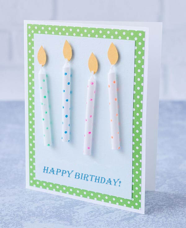 Simple Handmade Birthday Card with 3D Candles Simple Handmade Birthday Card with 3D Candles
