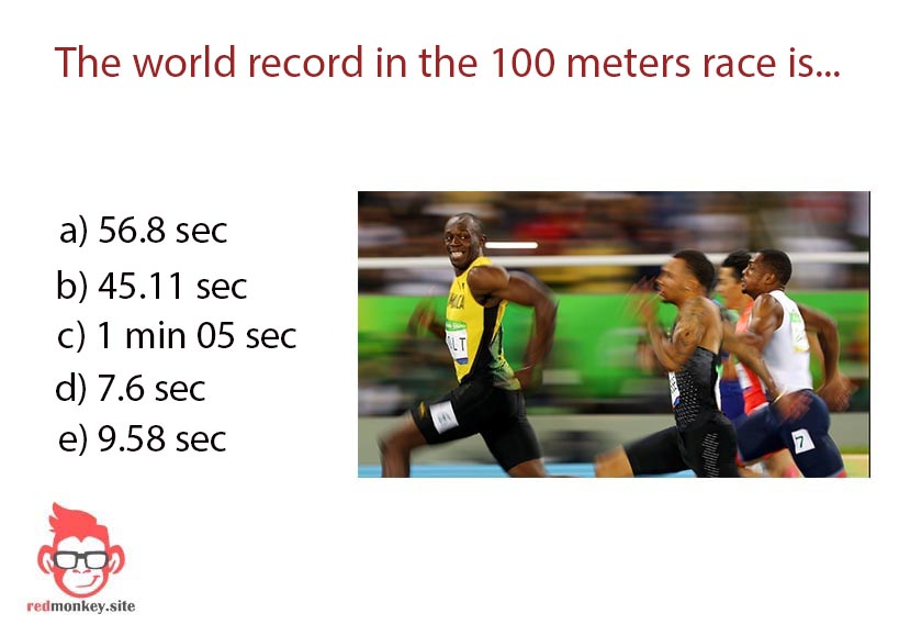 World record in the 100 meters race World record in the 100 meters race